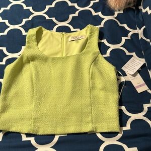 NWT Taylor Light lime Green Tweed Sleeveless Top 6